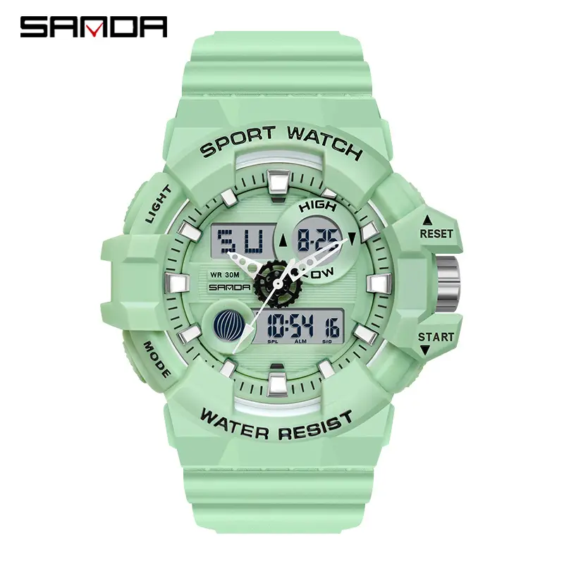 Sanda Multi-Color Digital Watch with Large Dial