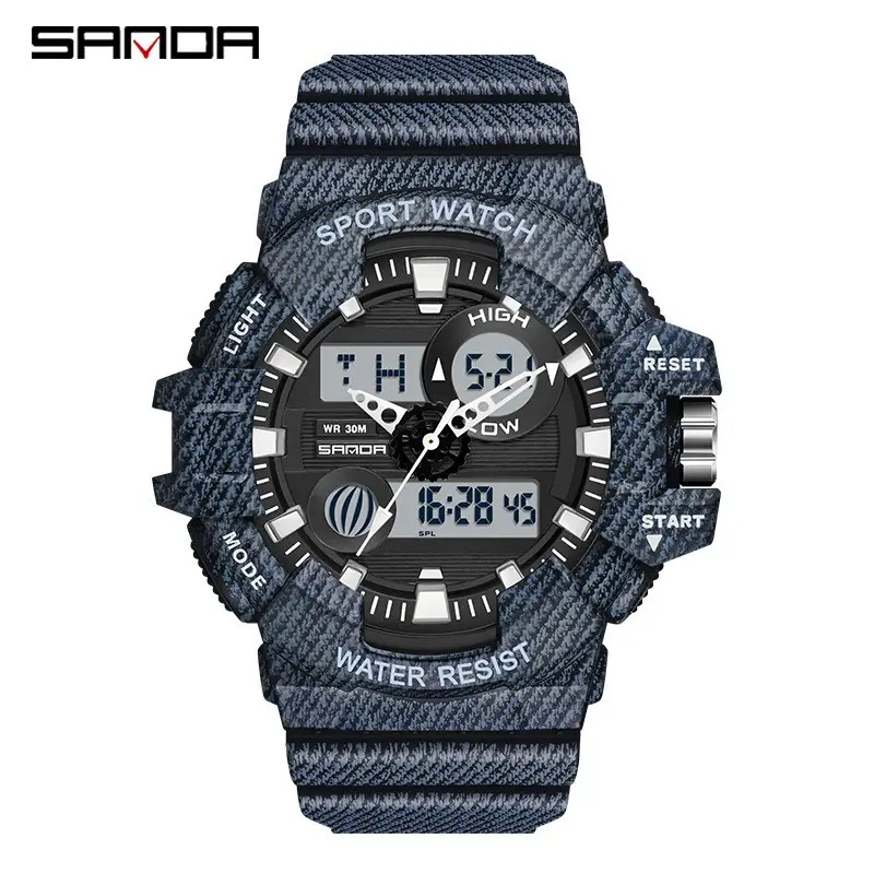 Sanda Multi-Color Digital Watch with Large Dial