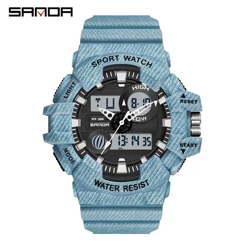 Sanda Multi-Color Digital Watch with Large Dial