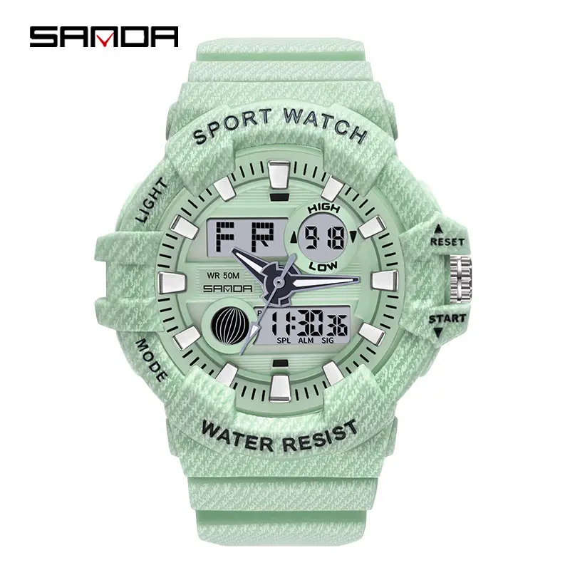 Sanda Multi-Color Digital Watch with Large Dial