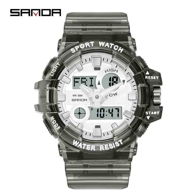 Sanda Multi-Color Digital Watch with Large Dial
