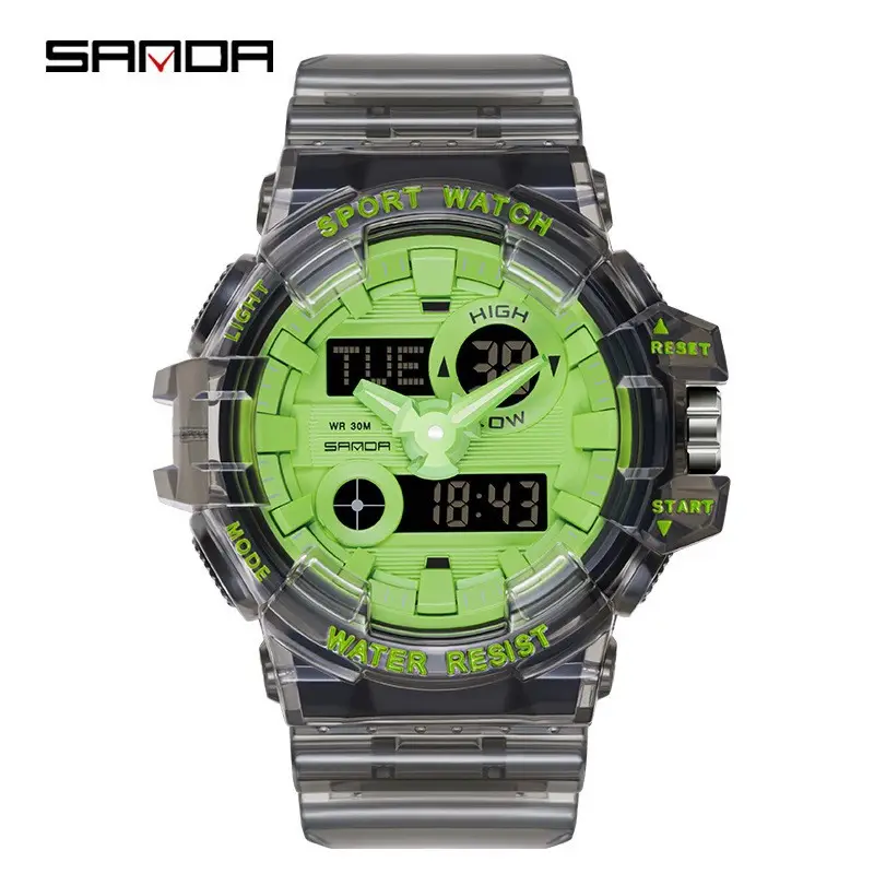 Sanda Multi-Color Digital Watch with Large Dial