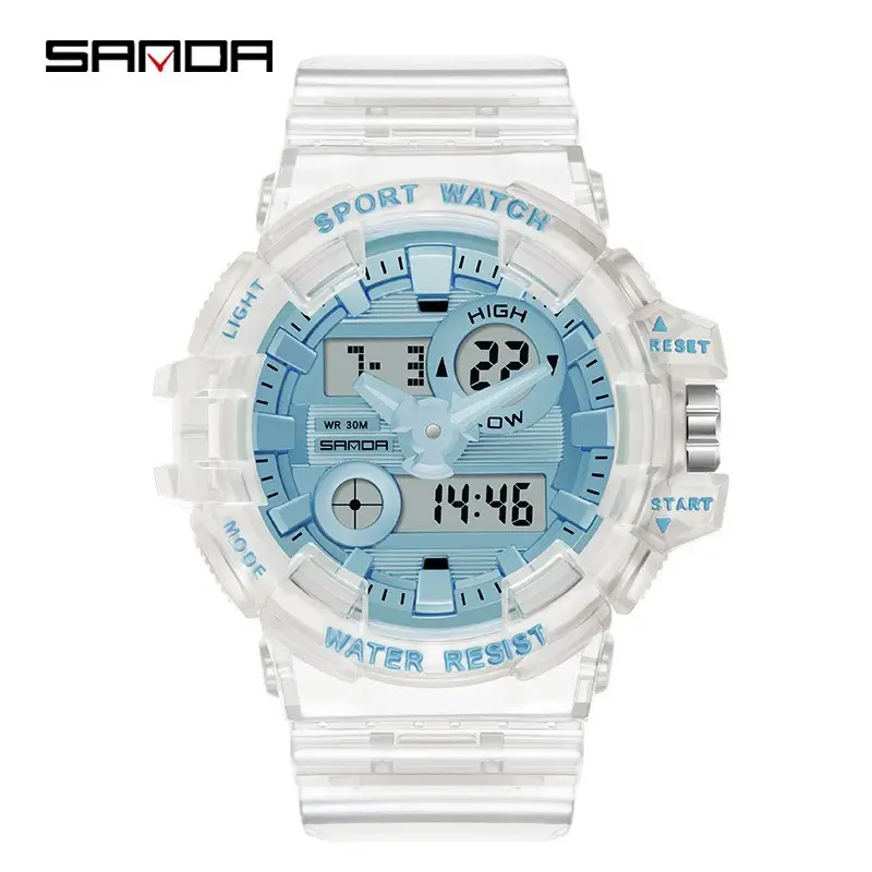 Sanda Multi-Color Digital Watch with Large Dial
