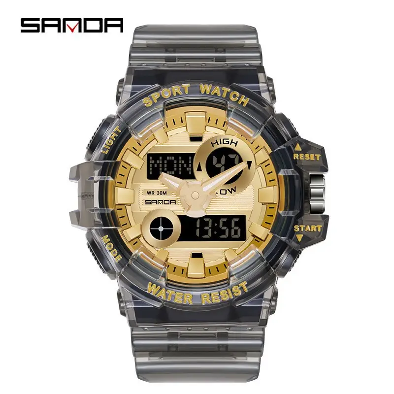 Sanda Multi-Color Digital Watch with Large Dial