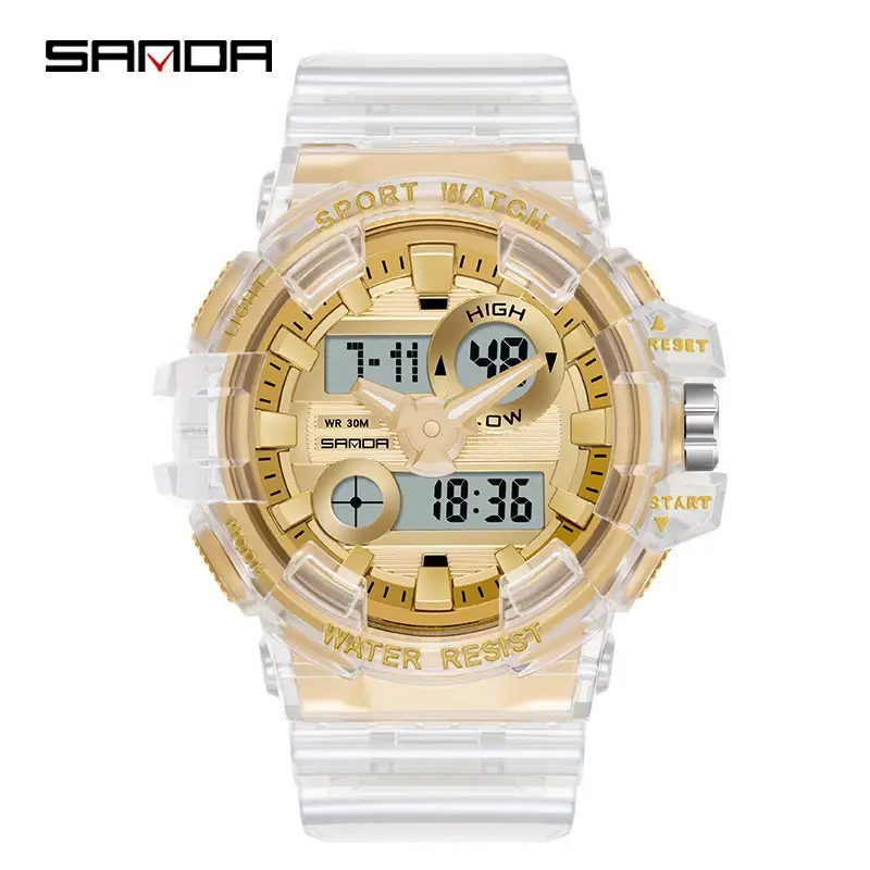 Sanda Multi-Color Digital Watch with Large Dial