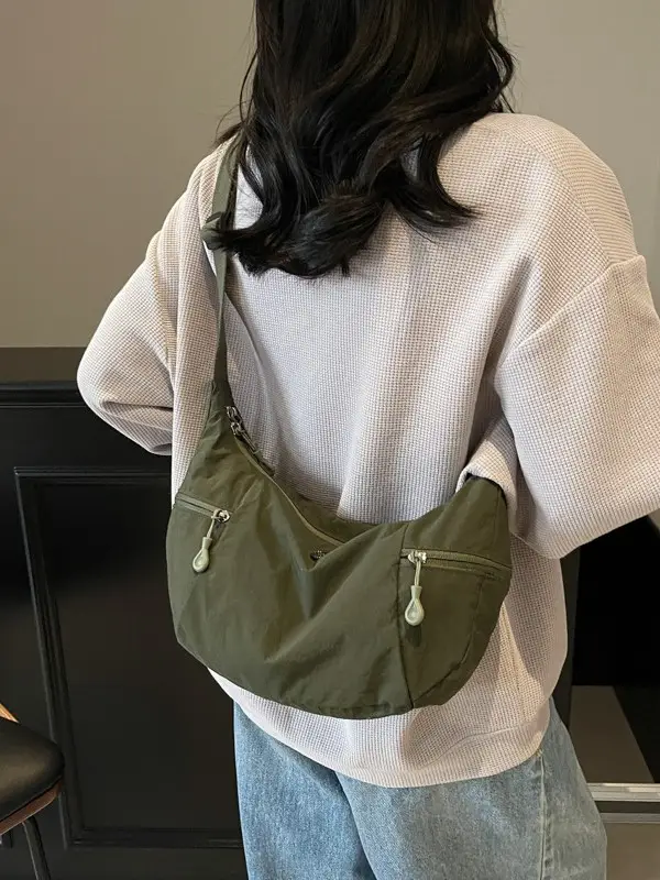 Green Nylon Crossbody Bag for Women Large Capacity Casual All-match - Image 5