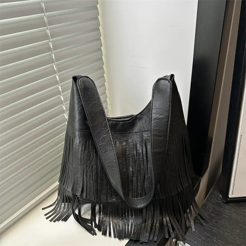 Black Tassel Crossbody Bag for Women 2025 - Image 3