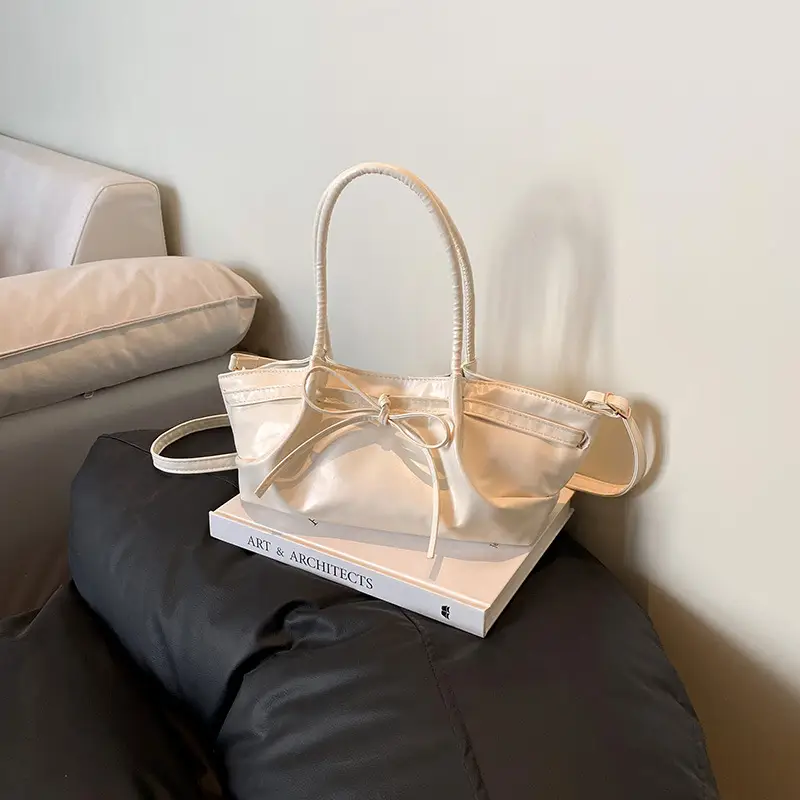 Women's Gold Bow Handheld Tote Bag 2025 Summer - Image 9