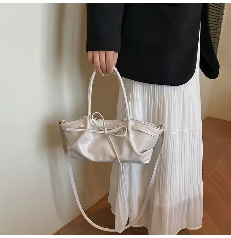 Women's Gold Bow Handheld Tote Bag 2025 Summer — feature 20