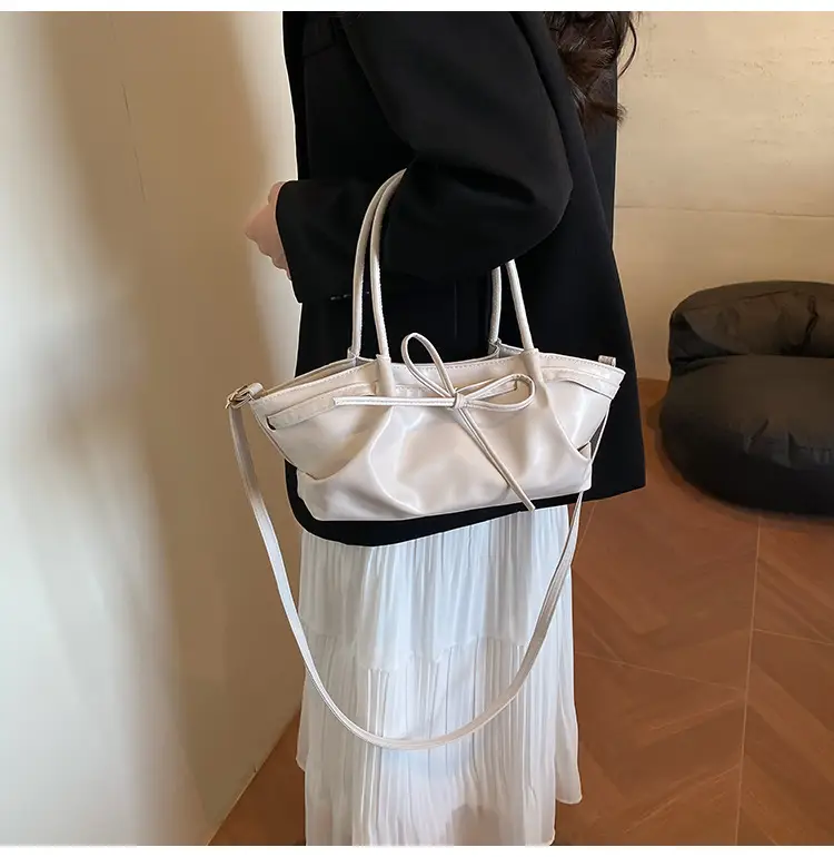 Women's Gold Bow Handheld Tote Bag 2025 Summer — feature 21