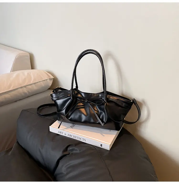 Women's Gold Bow Handheld Tote Bag 2025 Summer — feature 26