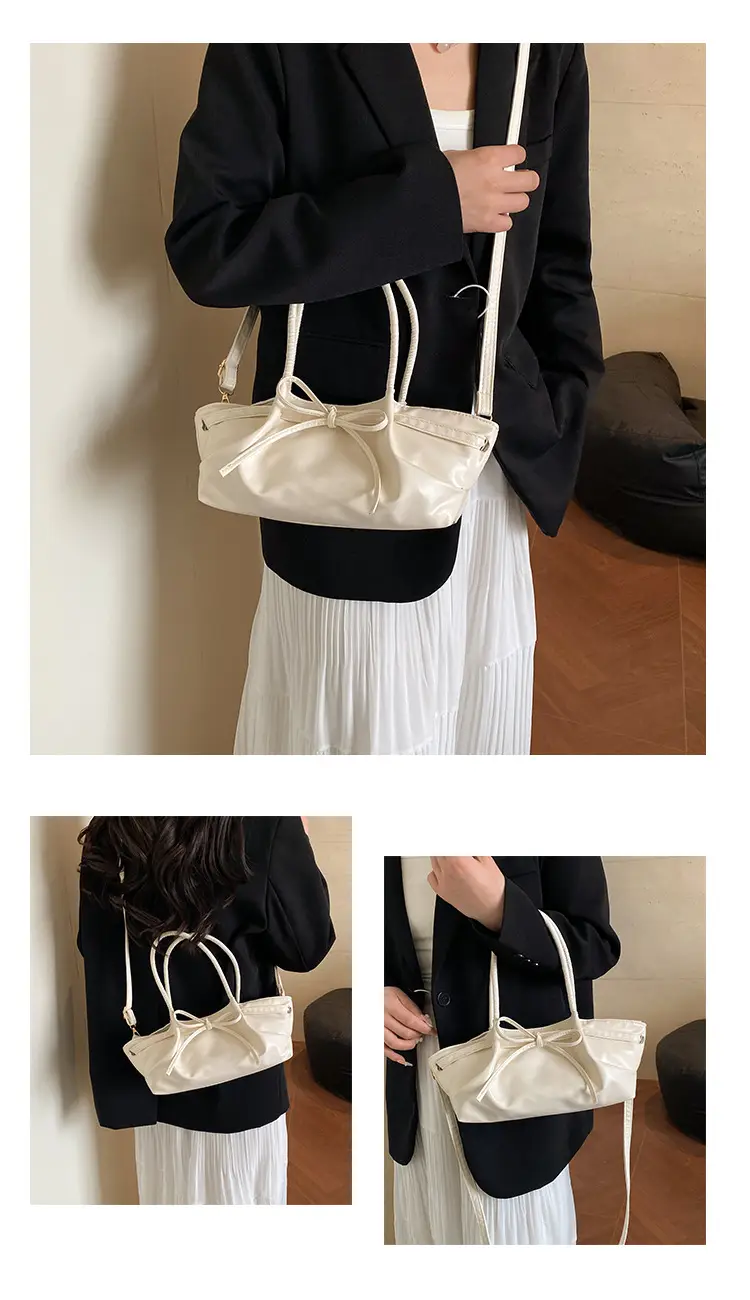 Women's Gold Bow Handheld Tote Bag 2025 Summer — feature 8
