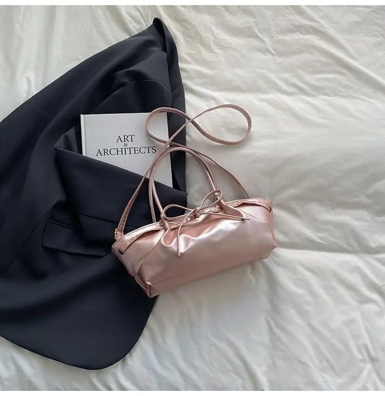 Women's Gold Bow Handheld Tote Bag 2025 Summer - Image 4