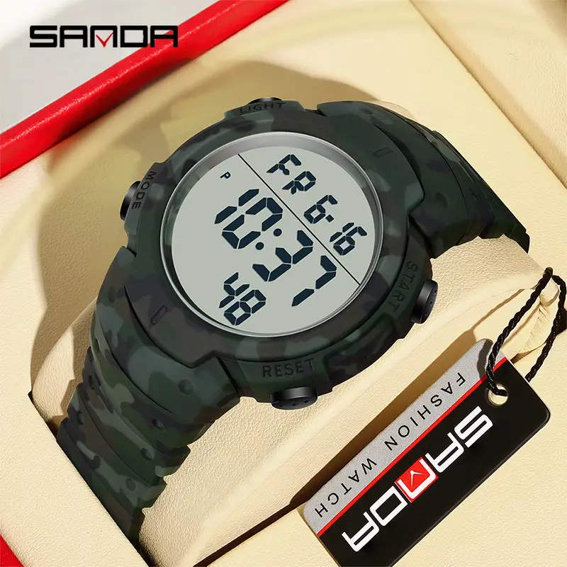 Sanda Military Digital Watch Black Camo 6.25 - Image 8