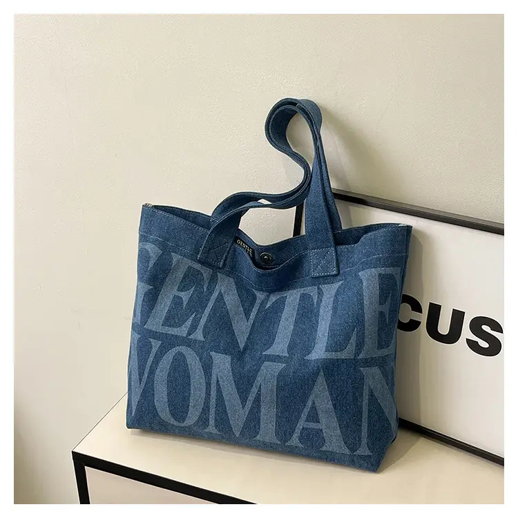Women's Blue Printed Shoulder Tote Bag Spring Summer — feature 23