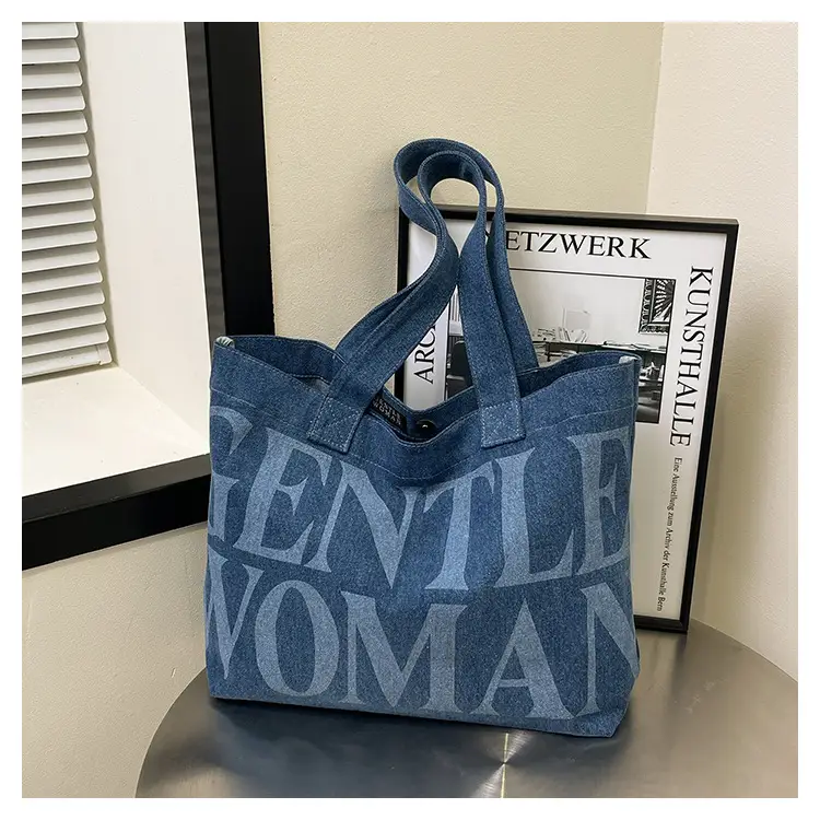 Women's Blue Printed Shoulder Tote Bag Spring Summer — feature 25