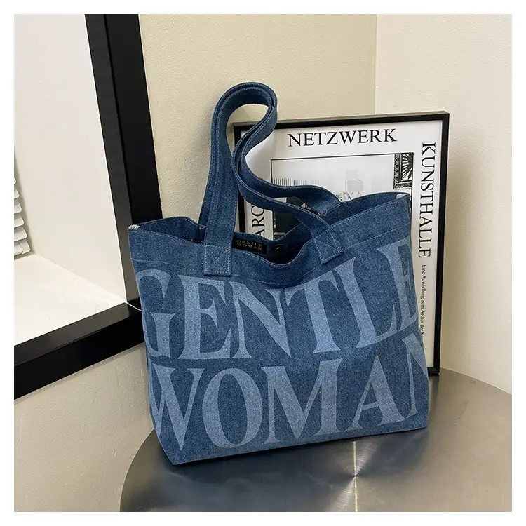 Women's Blue Printed Shoulder Tote Bag Spring Summer — feature 26