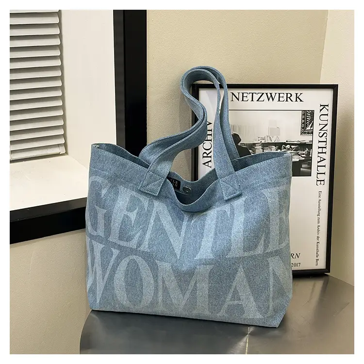 Women's Blue Printed Shoulder Tote Bag Spring Summer — feature 30