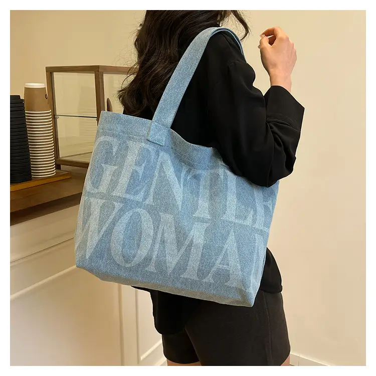Women's Blue Printed Shoulder Tote Bag Spring Summer — feature 8