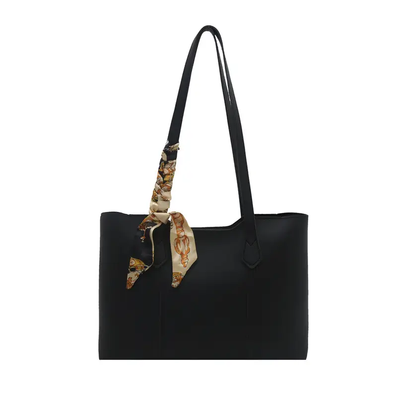 Brown Leather Shoulder Bag with Silk Tassel for Women