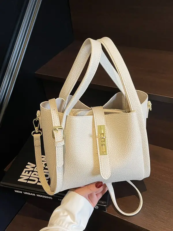 Textured Crossbody Bag for Women Black