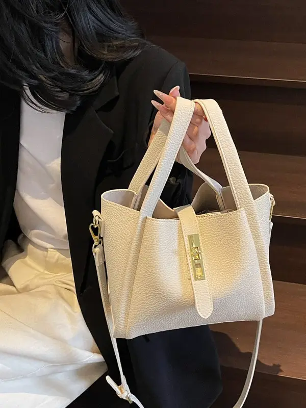 Textured Crossbody Bag for Women Black