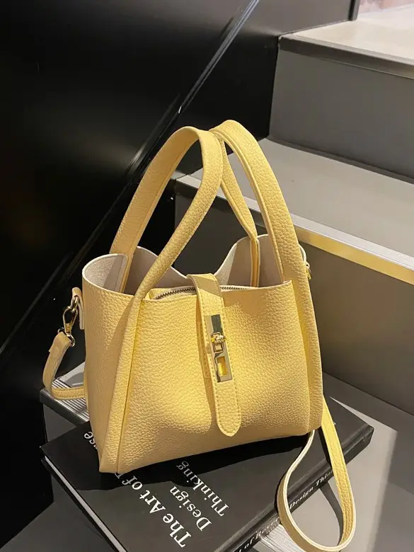 Textured Crossbody Bag for Women Black