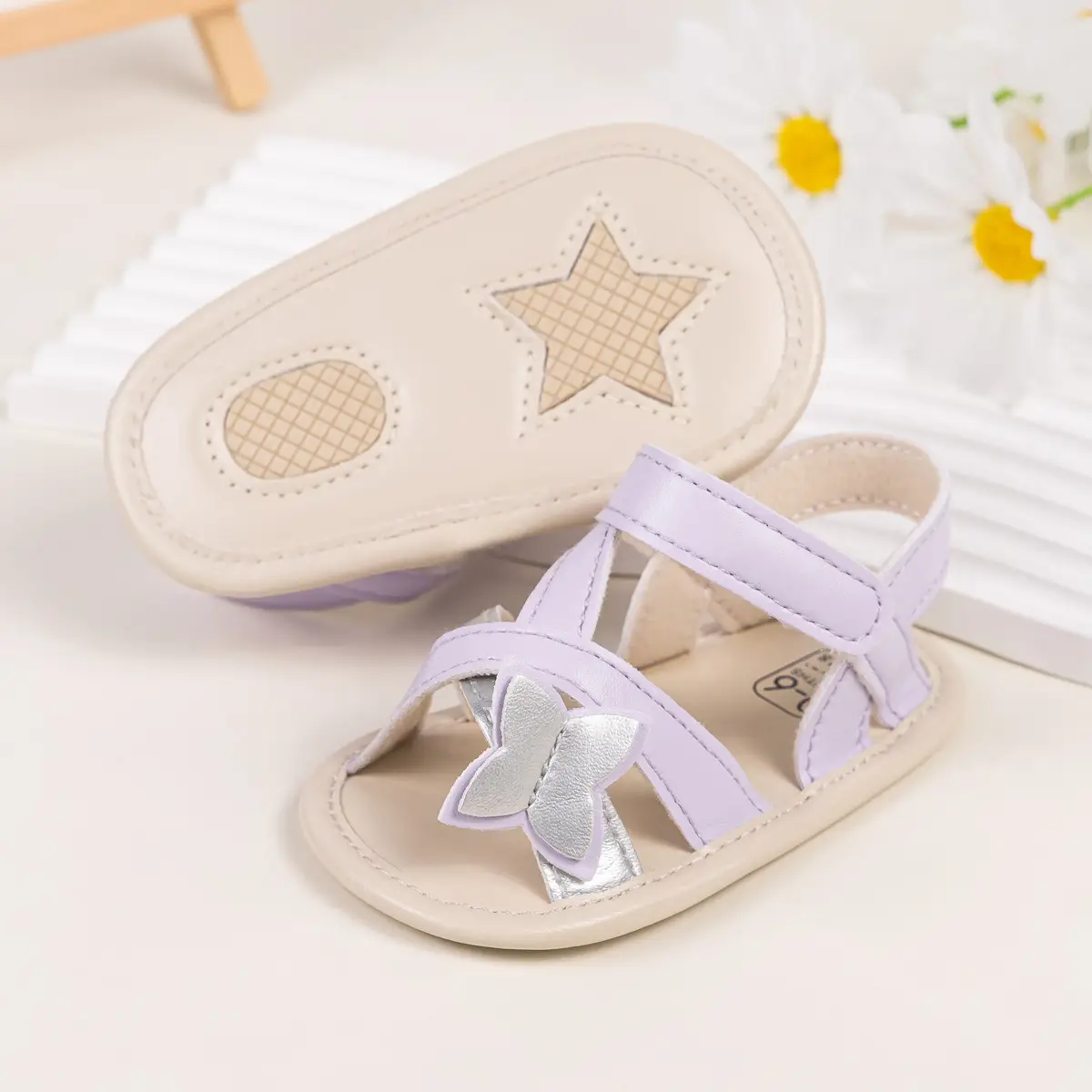Cute Butterfly Baby Sandals Cross Border Soft Sole 0-1Y