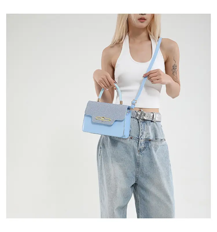 Light Blue Lock Buckle Crossbody Bag for Women — feature 10