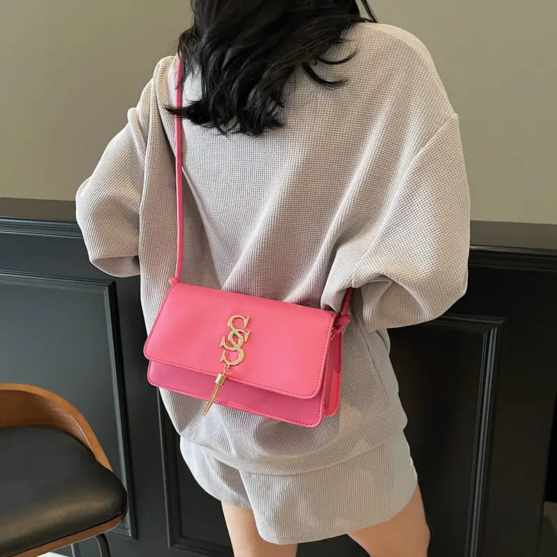 Women's Mint Green Shoulder Bag with Gold Logo - Image 7