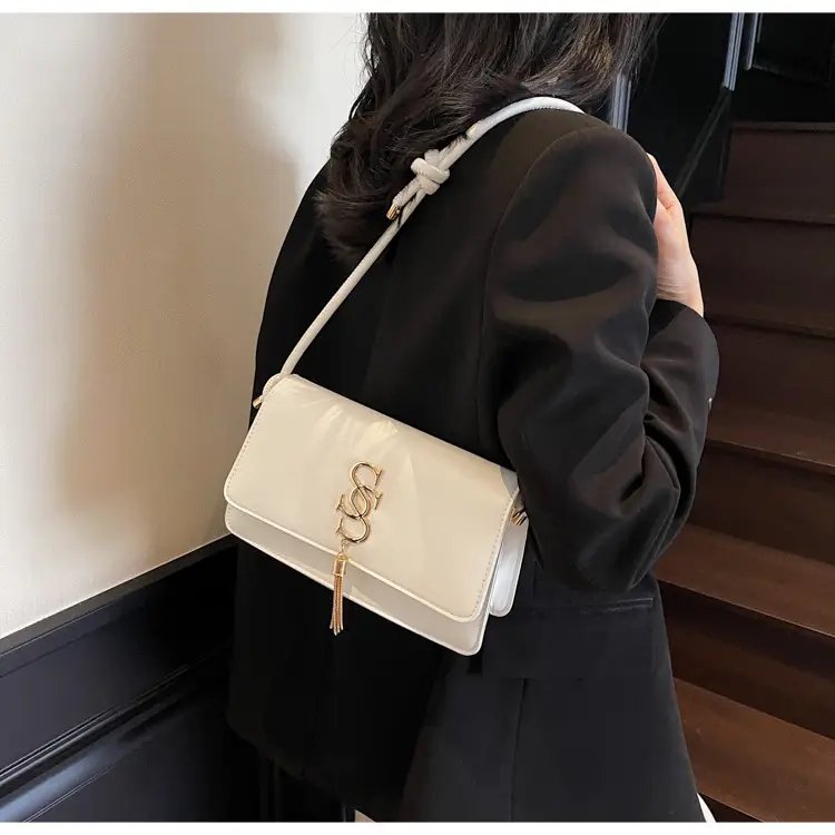 Women's Mint Green Shoulder Bag with Gold Logo — feature 23