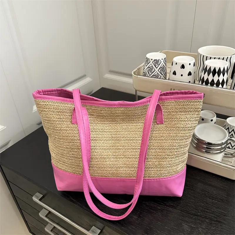 Women Straw Hand Tote Bag Black Large Capacity 2025 - Image 8