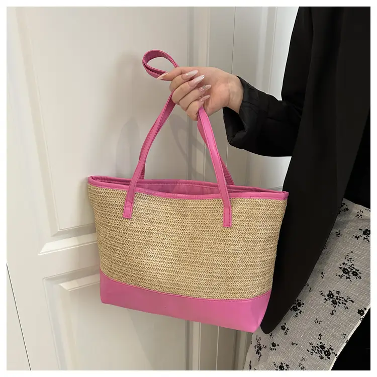 Women Straw Hand Tote Bag Black Large Capacity 2025 — feature 13