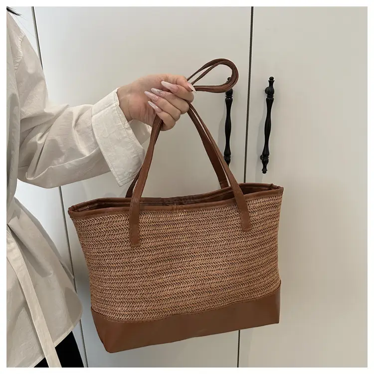 Women Straw Hand Tote Bag Black Large Capacity 2025 — feature 20