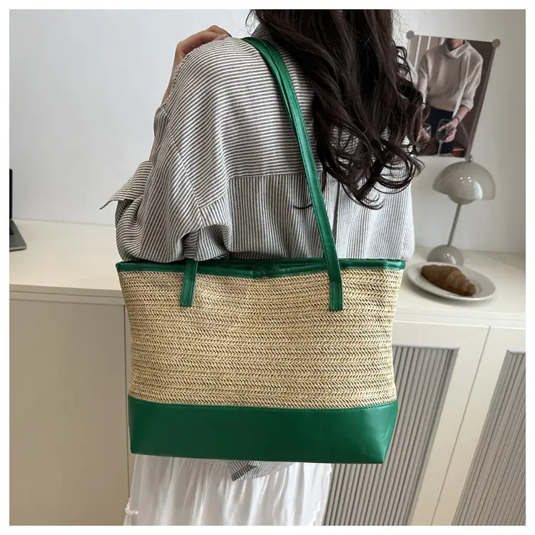 Women Straw Hand Tote Bag Black Large Capacity 2025 — feature 30