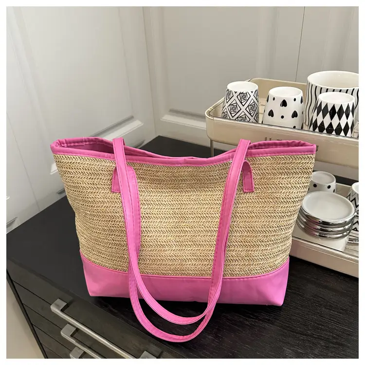 Women Straw Hand Tote Bag Black Large Capacity 2025 — feature 40