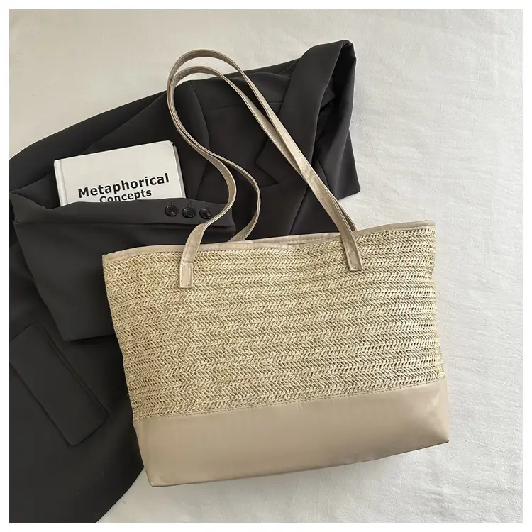 Women Straw Hand Tote Bag Black Large Capacity 2025 — feature 50