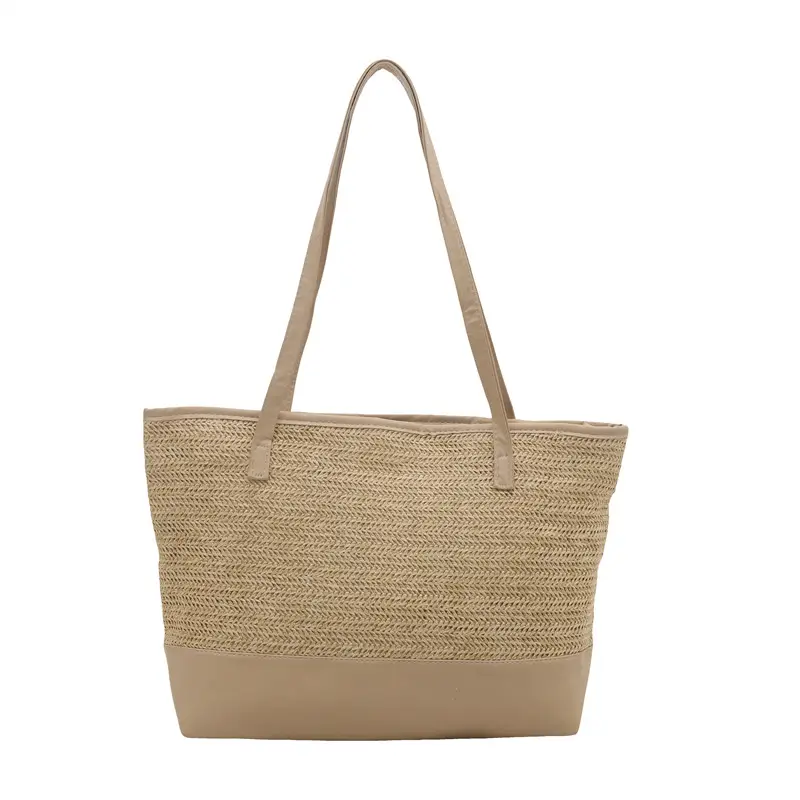 Women Straw Hand Tote Bag Black Large Capacity 2025 - Image 3
