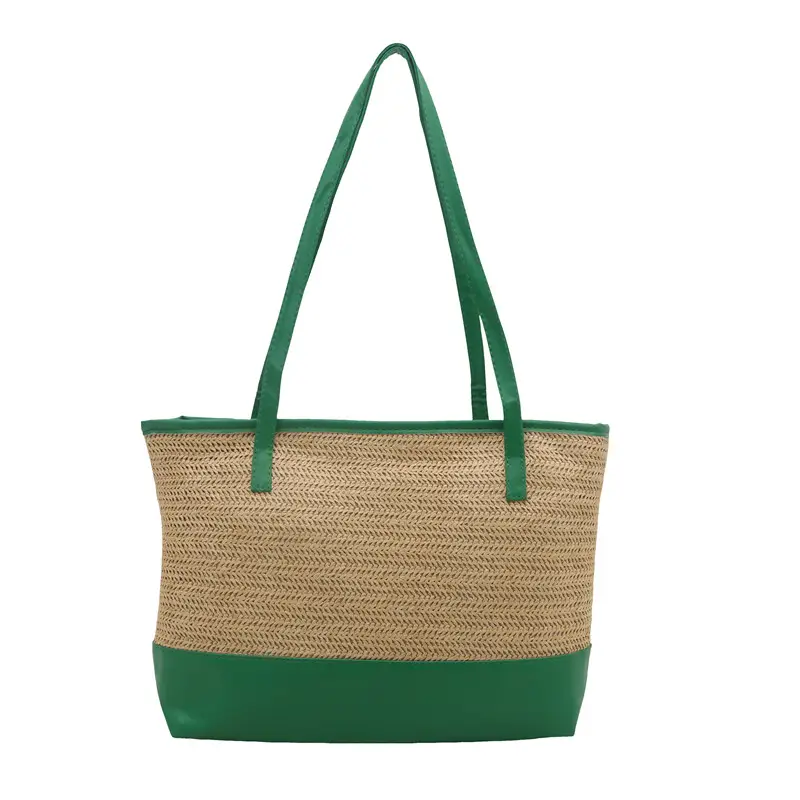 Women Straw Hand Tote Bag Black Large Capacity 2025 - Image 5