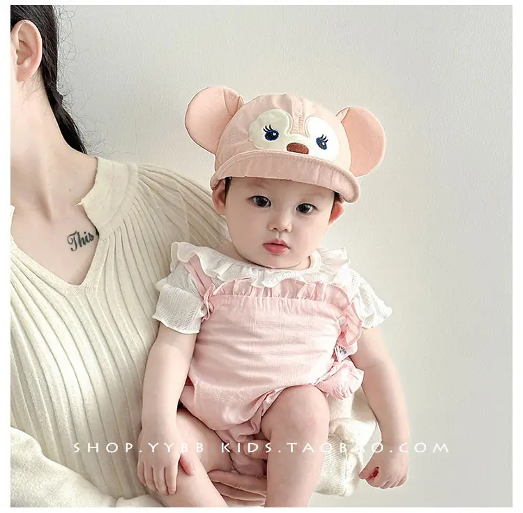 Baby Sun Hat Peaked Cap Soft Cotton Pink — feature 2