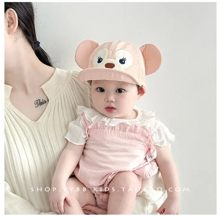 Baby Sun Hat Peaked Cap Soft Cotton Pink — feature 3