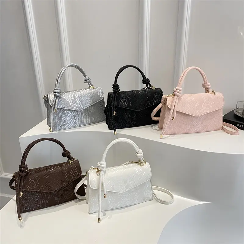 Pink Snake Pattern Crossbody Bag for Women - Image 6