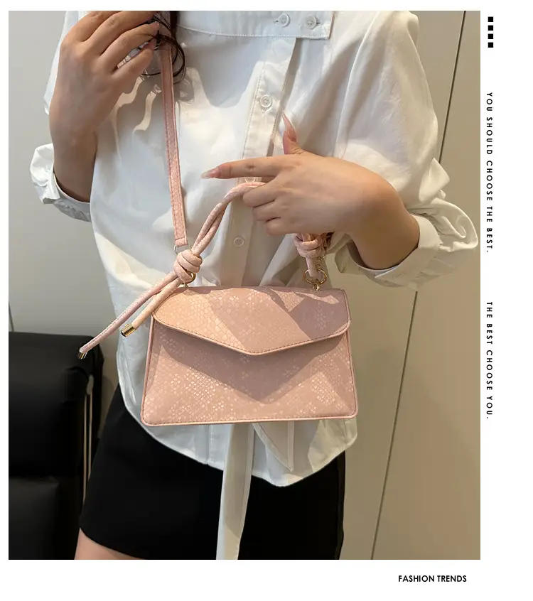 Pink Snake Pattern Crossbody Bag for Women — feature 1