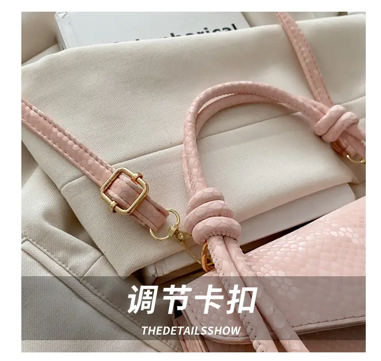 Pink Snake Pattern Crossbody Bag for Women — feature 4