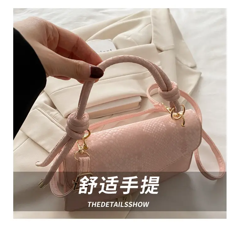 Pink Snake Pattern Crossbody Bag for Women — feature 5