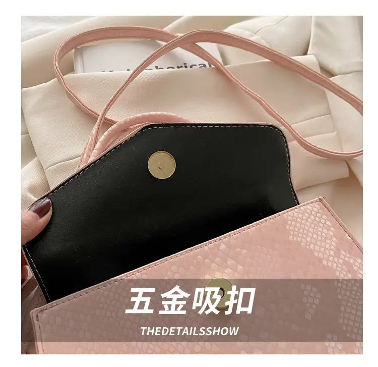Pink Snake Pattern Crossbody Bag for Women — feature 6
