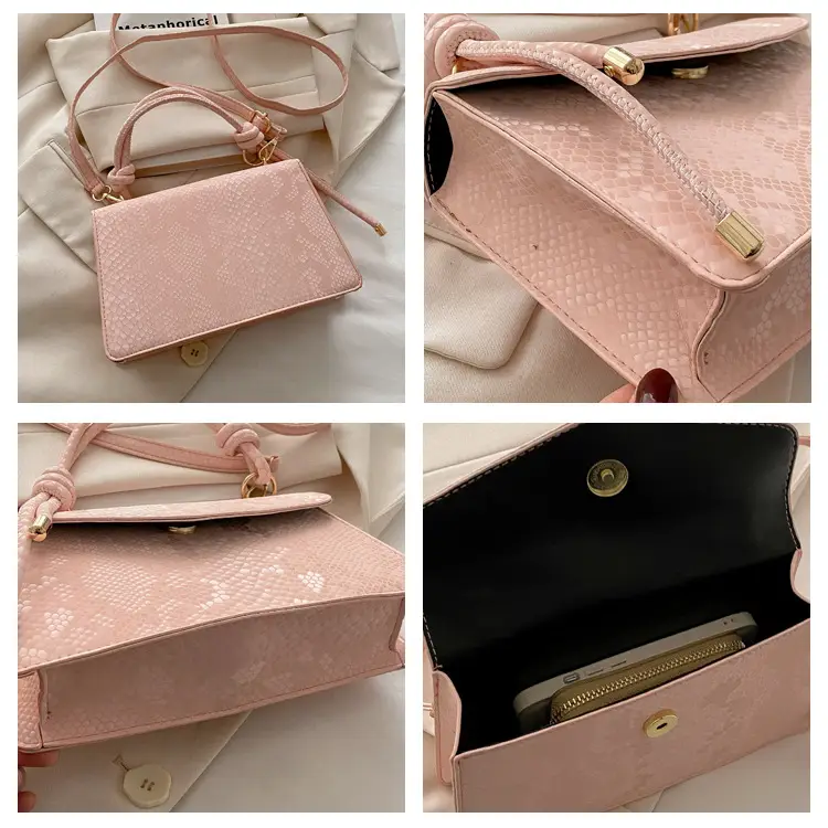 Pink Snake Pattern Crossbody Bag for Women — feature 8