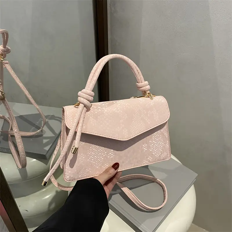 Pink Snake Pattern Crossbody Bag for Women - Image 4