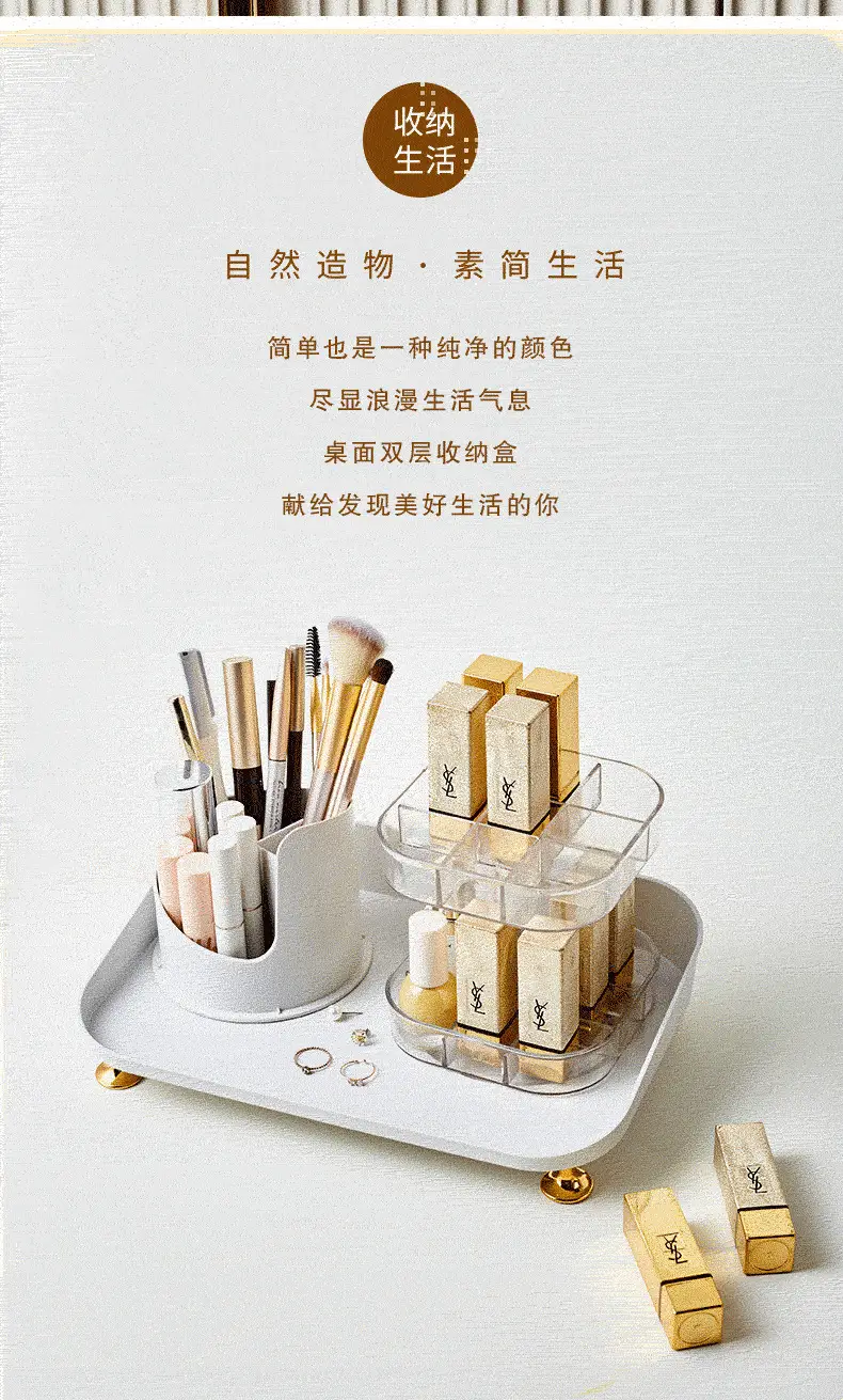 Transparent Rotatable Cosmetic Storage Box with Lid — feature 2