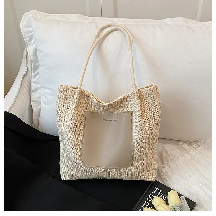 Women Casual Straw Tote Bag Large Capacity Lazy Style — feature 12